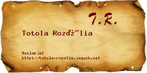 Totola Rozália névjegykártya